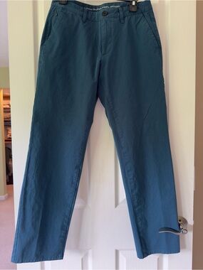 Men's Teal Straight-Chino Pants